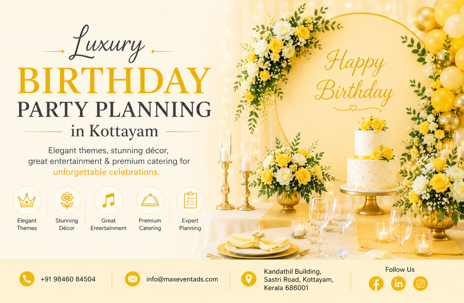 Luxury Birthday Party Planning in Kottayam